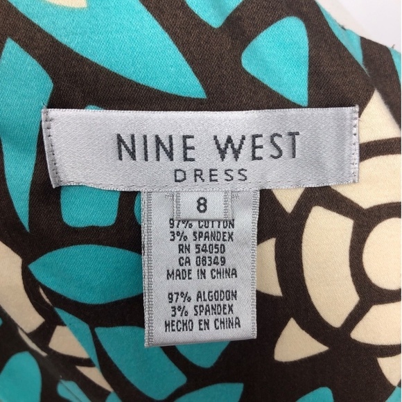 Nine West Sleeveless Graphic Print Dress Sz 8 - Picture 7 of 9